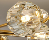 Moderne IJsglas Kubus Kroonluchter – Elegante Lineaire Messing Statement Verlichting