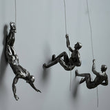 Wandsculptuur ClimbArtis | Symbool voor Kracht & Groei | Handgemaakt van Hars & IJzerdraad