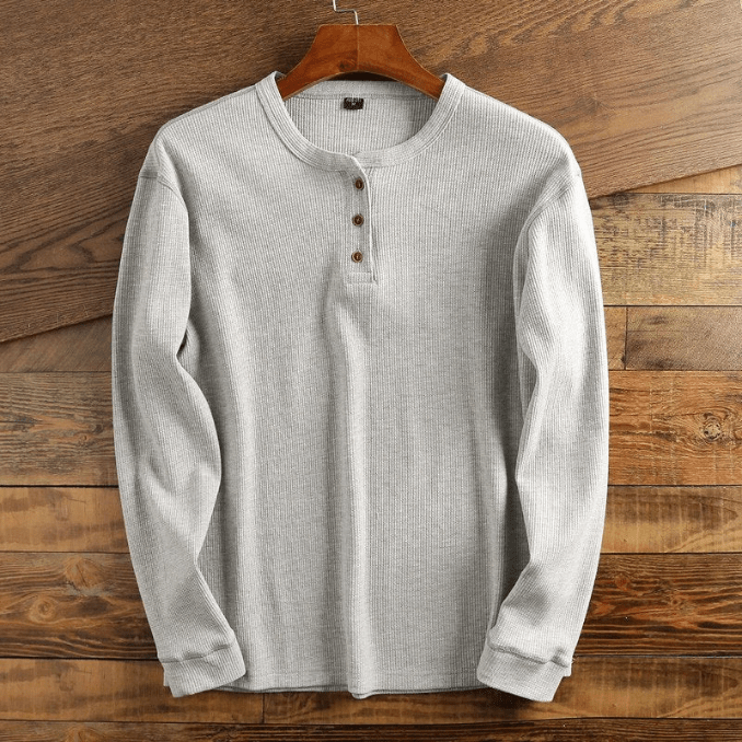 Henley Shirt - Wafelstructuur - Comfortabel