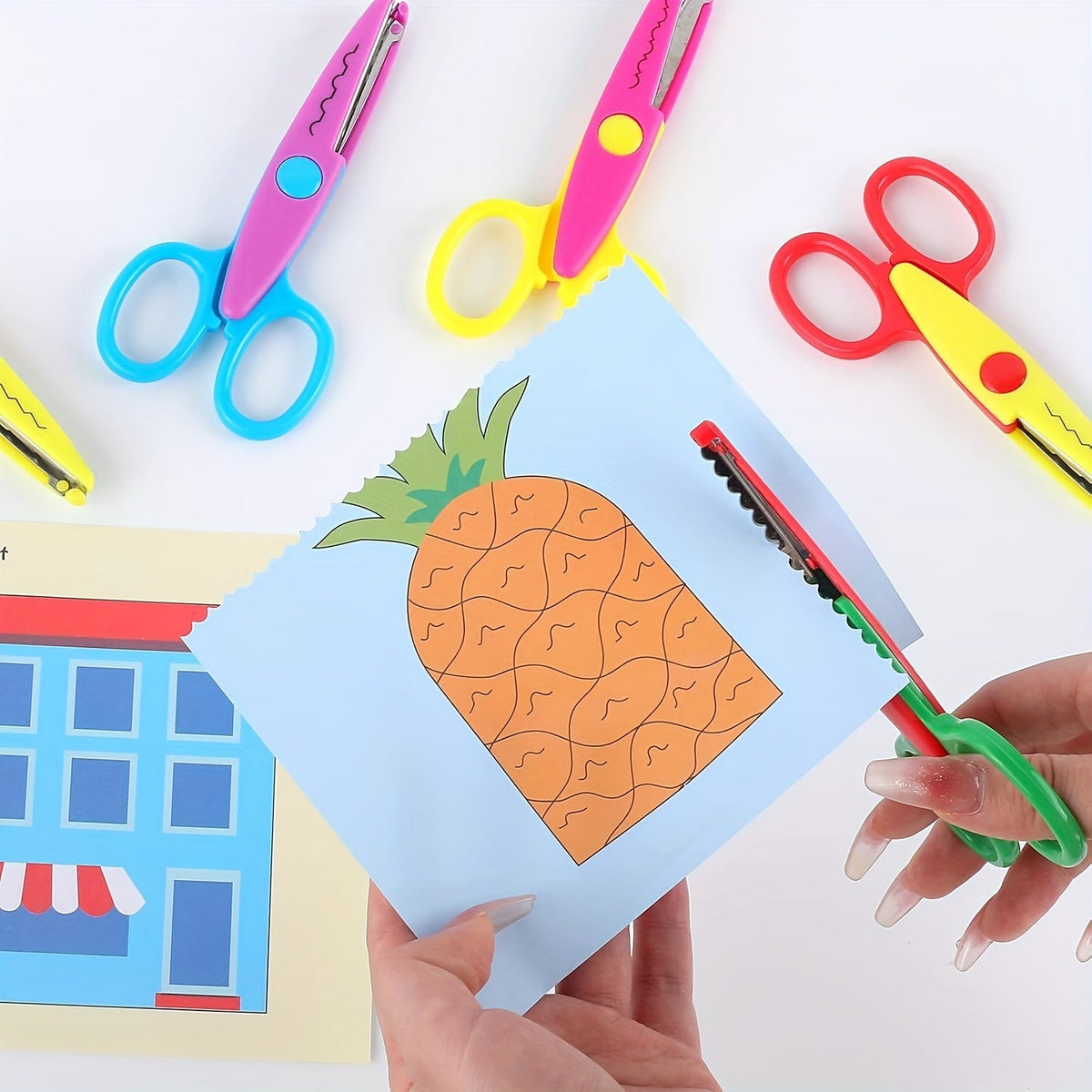 Kleurrijke Creatieve Knipscharen Set – Decoratieve Randen voor Handwerk en DIY