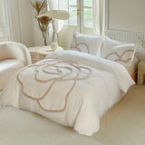 Tufted Beddengoed Set – Bedsprei en Kussenhoezen met Grote Bloemdesign