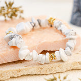 Stijlvolle Armband van Natuursteen en Kristalparels - Celine