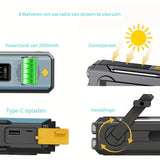 Daykit Draagbare AM/FM Radio – Met Zonnepaneel en Zaklamp
