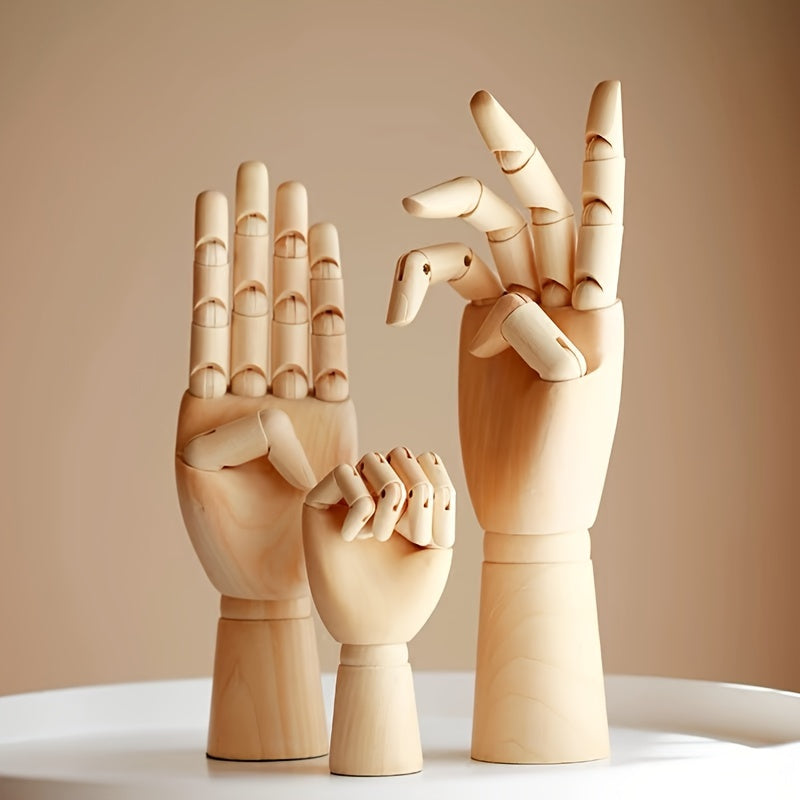 Nordic Creatief Houten Handmodel – Beweegbaar en Sfeervol Deco Object