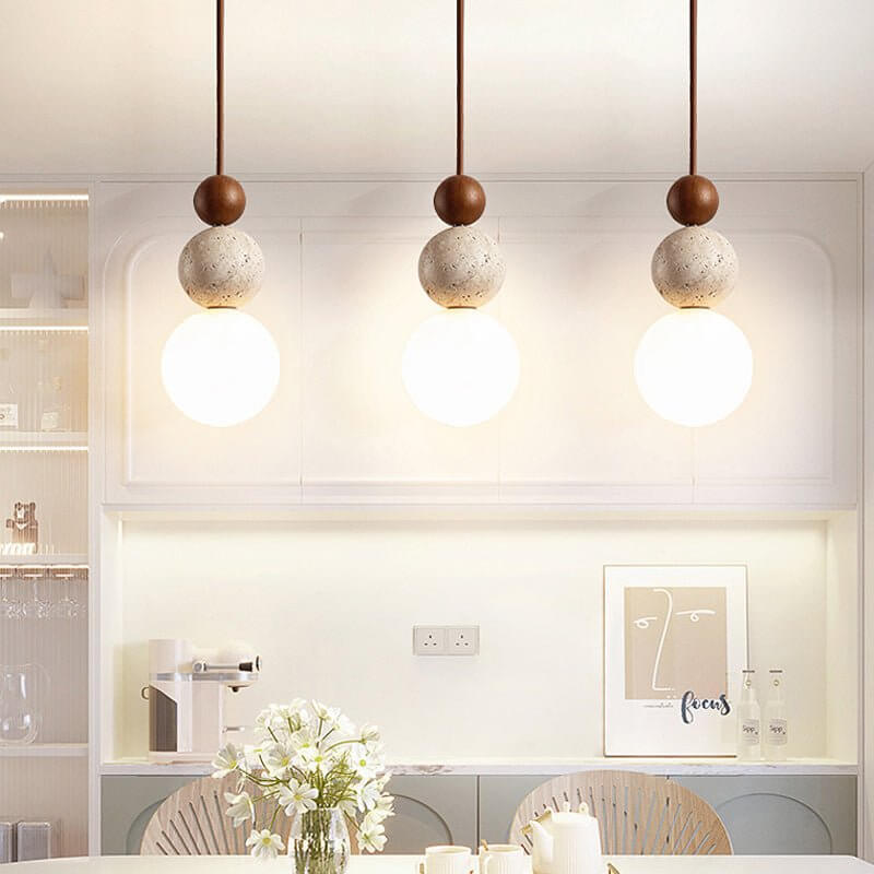 Moderne Hanglamp van Travertin - Eenvoudig Design
