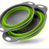 Opvouwbare Siliconen Vergiet Set – Perfect voor Pasta, Groenten en Fruit