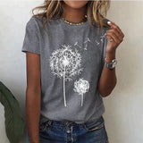 Zomer T-shirt Dames | Korte Mouw | Ronde Hals