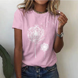 Zomer T-shirt Dames | Korte Mouw | Ronde Hals