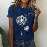 Zomer T-shirt Dames | Korte Mouw | Ronde Hals