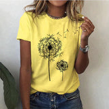 Zomer T-shirt Dames | Korte Mouw | Ronde Hals