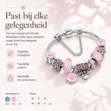 925 Sterling zilveren armband met bloemencharms | Elegante dames sieraad cadeau