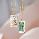 Zirkonia Verguld Tarot-Druppel-Hanger-Halsketting – Amara