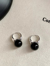 Stijlvolle Zwarte Onyx Oorbellen – Lina