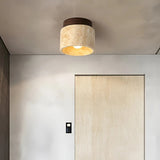 Rustieke Travertin Plafondlamp – TravaGlow