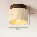 Wabi Sabi Gele Marmer Japanse Plafondlamp - TranquilStone
