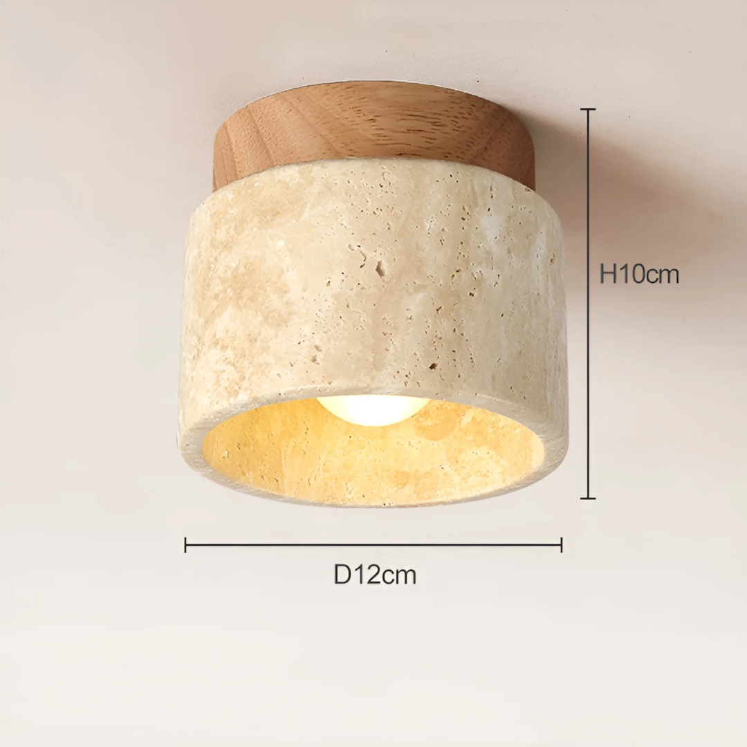 Wabi Sabi Gele Marmer Japanse Plafondlamp - TranquilStone