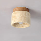 Rustieke Travertin Plafondlamp – TravaGlow