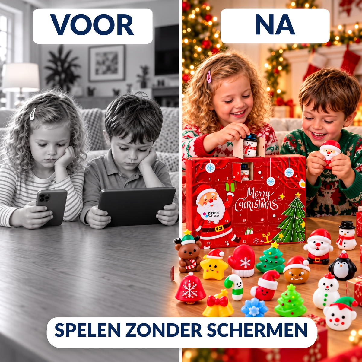 Kerst Squishy Adventskalender – 24 mysterieuze squishy speeltjes (3+ jaar)