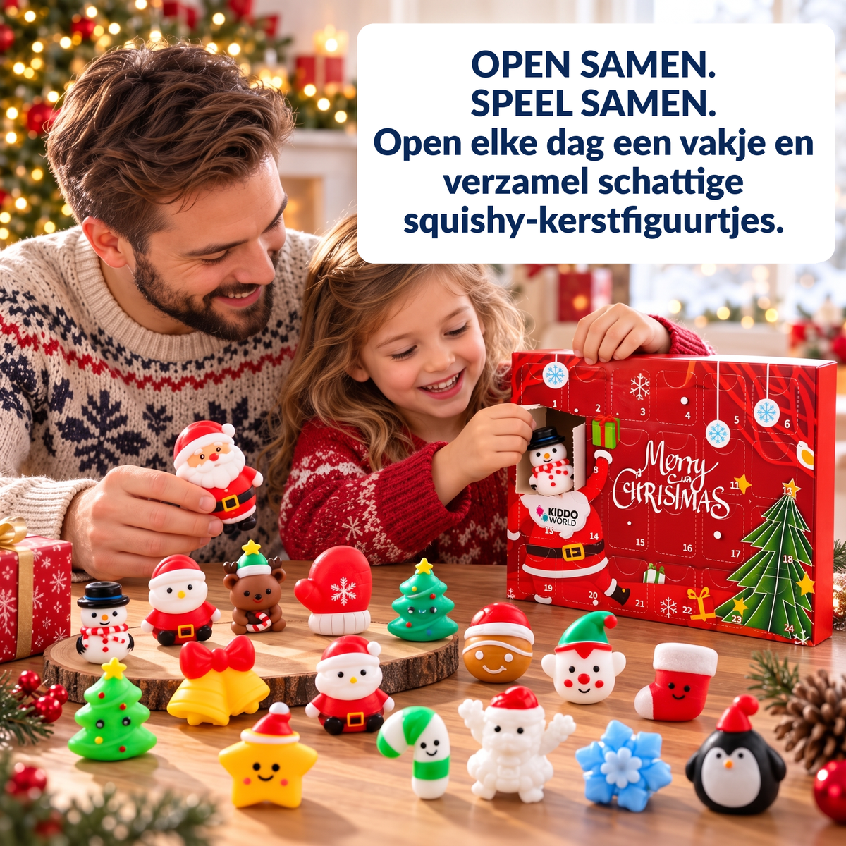 Kerst Squishy Adventskalender – 24 mysterieuze squishy speeltjes (3+ jaar)