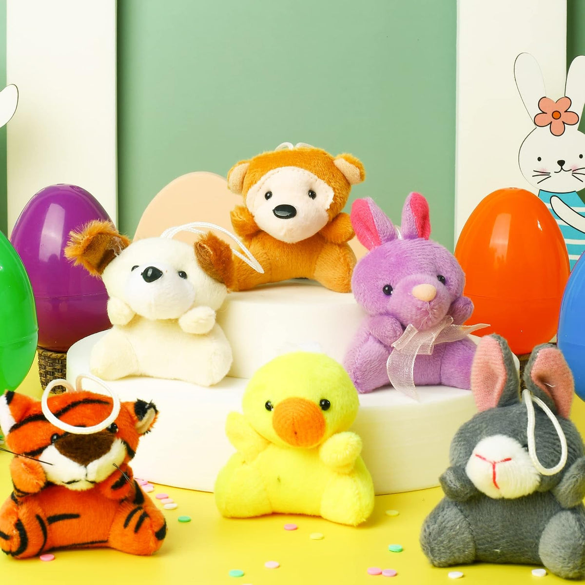 Pluche Paaseieren met Mini-Dieren voor Kinderen – 12 Stuks Verrassings-eieren