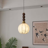 Hanglamp met Glas - Hout & Metaal