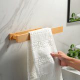 Moderne Houten Handdoekhouder – Elegante Wandmontage zonder Gereedschap