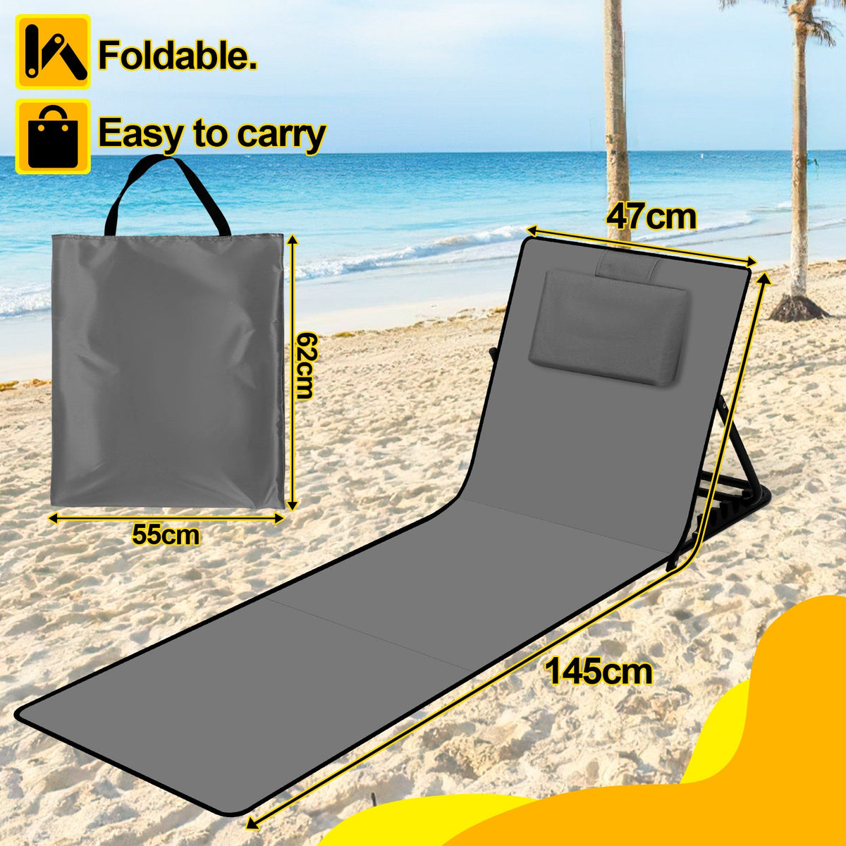 RelaxMate Draagbaar Strandbed – Comfort en Gemak Onderweg