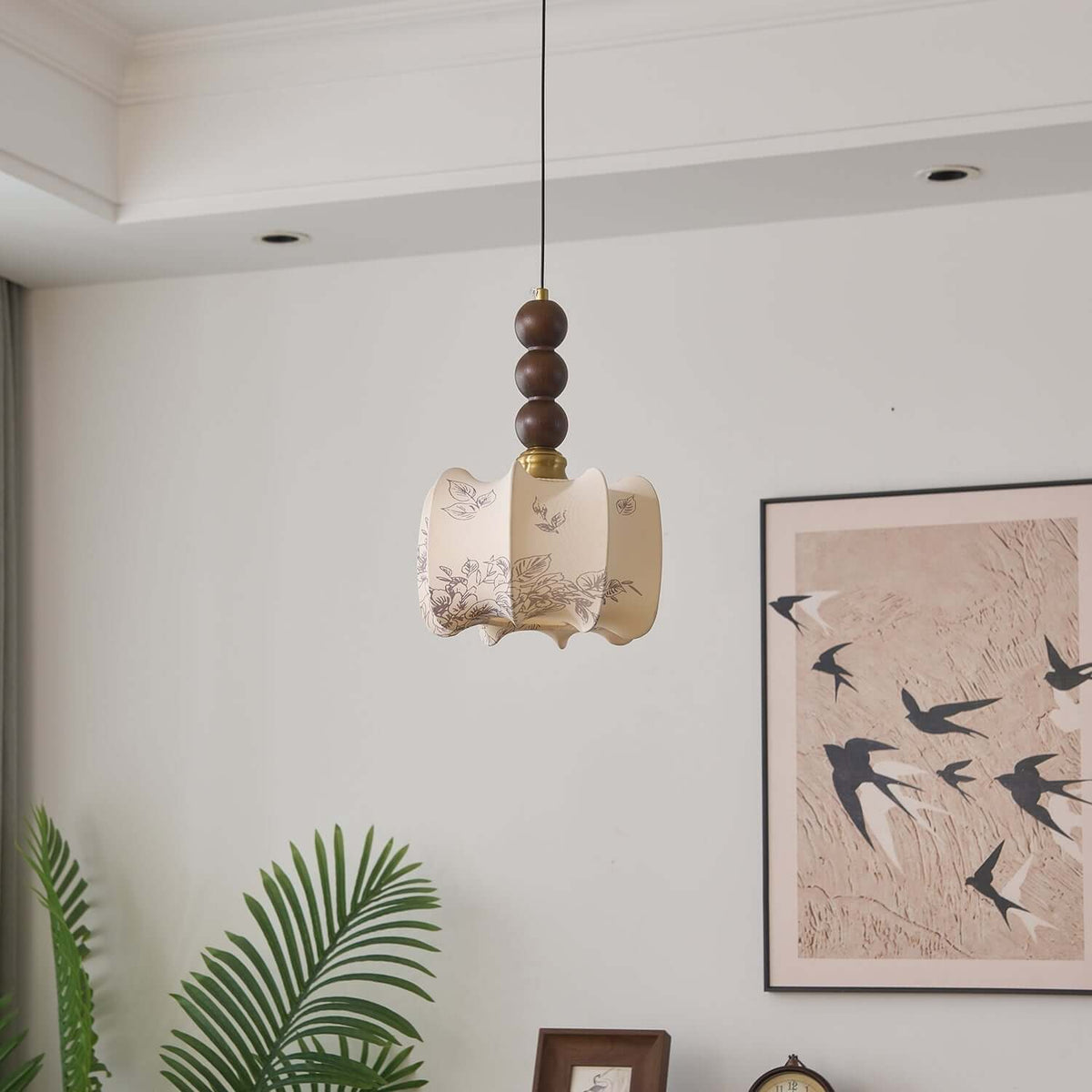 Hanglamp met Glas - Hout & Metaal