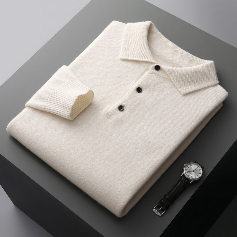 Meriwarm Longsleeve Polo | Herenkleding | Luxe polo van merinowol en kasjmier voor de winter