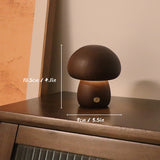Oplaadbare Houten Paddenstoel Lamp – Touch Control LED Tafellamp