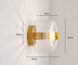 Elegante glazen plafondlamp met kristallen design