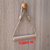 Rustieke Toiletpapierhouder – Macramé Touw en Houten Stok voor Badkamer