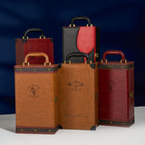 Classic 2-Flessen Wijndrager met Accessoires – Draagbare Cadeaubox