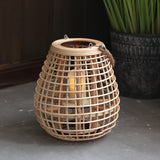 Handgevlochten Rotan Lantaarn met Kaarsenhouder – Los Decoratiestuk voor Woonkamer, Balkon of Horeca