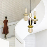 Moderne Hanglamp met Gekleurd Glas