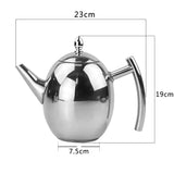 RVS Theepot met Zeef – TeaElegance