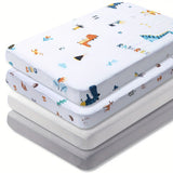 Zachte Dierenprint Wieg Lakens – 4-Delige Set voor Comfort en Stijl in de Babykamer