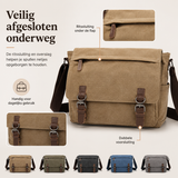 Heren Canvas Robuuste Schoudertas met Verstelbare Band
