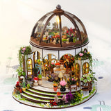 Miniatuur Bloemenhuis – 3D Houten Puzzel met LED Verlichting en Gedetailleerde Tuin