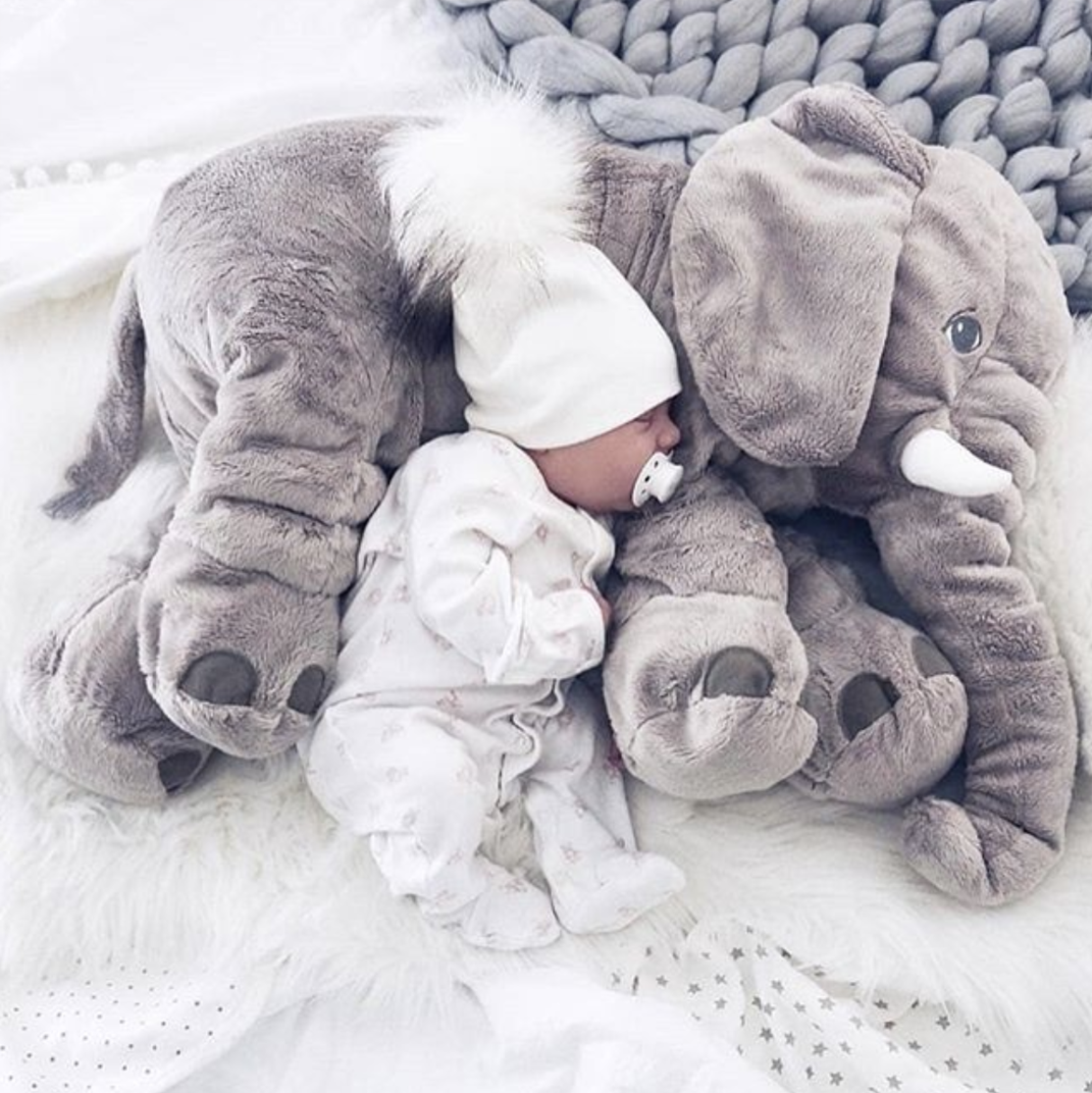 Knuffelolifant | Groot kussen en knuffelolifant voor baby's en kinderen