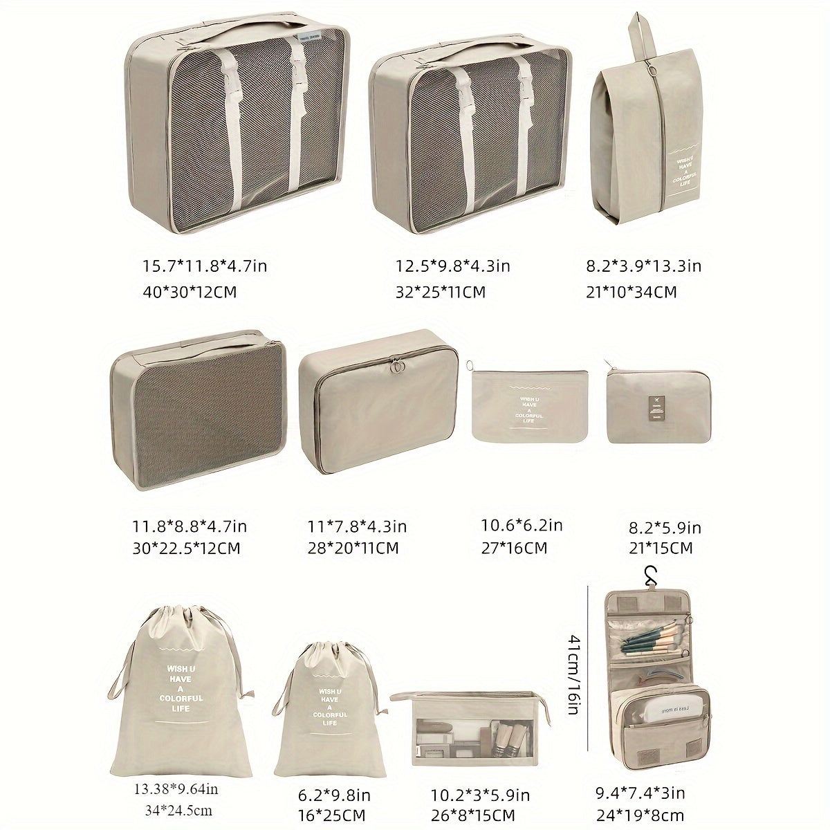 PackMate 11-delige Verpakkingskubus Set – Organiseer Je Bagage