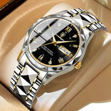 Waterdichte luxe herenarmbandhorloge van topmerk met lichtfunctie