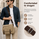 Heren Canvas Robuuste Schoudertas met Verstelbare Band