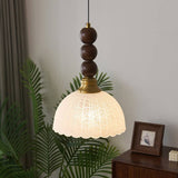 Hanglamp met Glas - Hout & Metaal