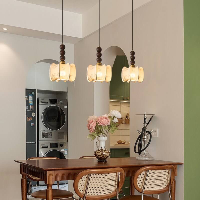 Hanglamp met Glas - Hout & Metaal