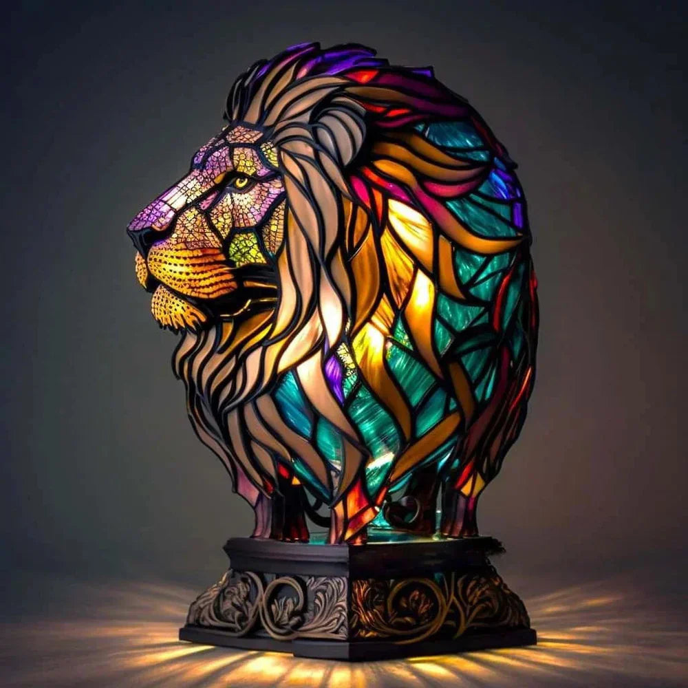 Artistieke Glasmozaïek Dierenlamp – Kleur en Sfeer in Huis