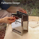 Inklapbare RVS Houtkachel - TrailFlame