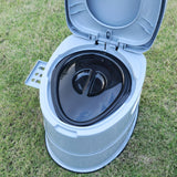 Portabel Grijs PVC Toilet - Comfortabel en Handig voor Kamperen en Noodgebruik