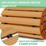 Rolbare Houten Tuinpadmat – Duurzame Mat voor Buiten met Antislip Bescherming