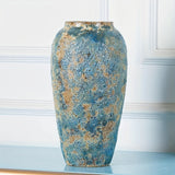 Unieke Vintage Keramische Vaas – Handgemaakt Blauw Aardewerk voor een Authentieke Look